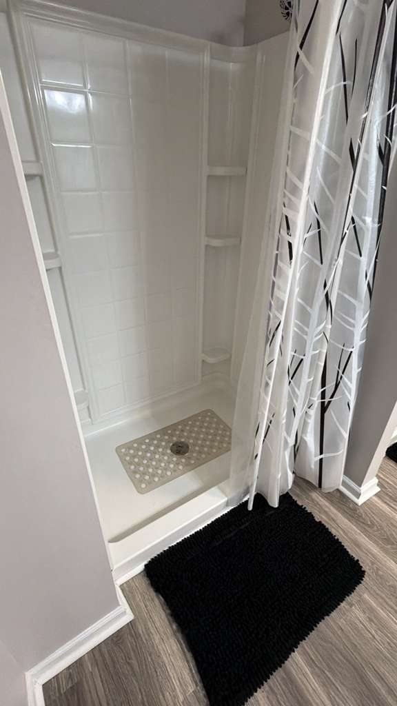 Cleaned walk-in shower